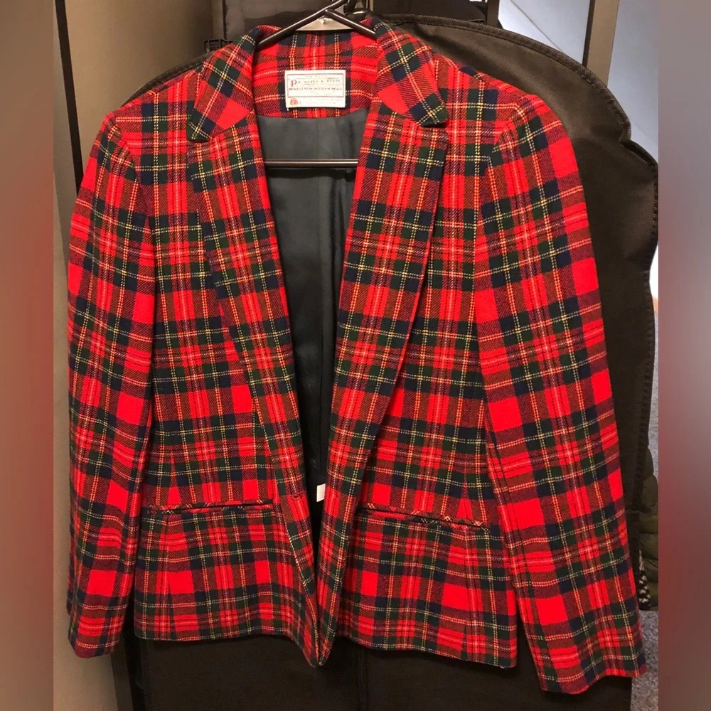 Pendleton vintage wool plaid blazer petite XS - Picture 1 of 5